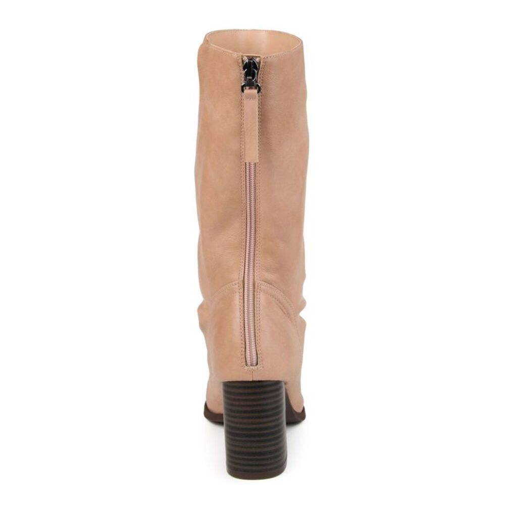 JOURNEE COLLECTION Womens Beige Sequoia Round Toe Block Heel Slouch Boot 8.5 - Picture 2 of 4